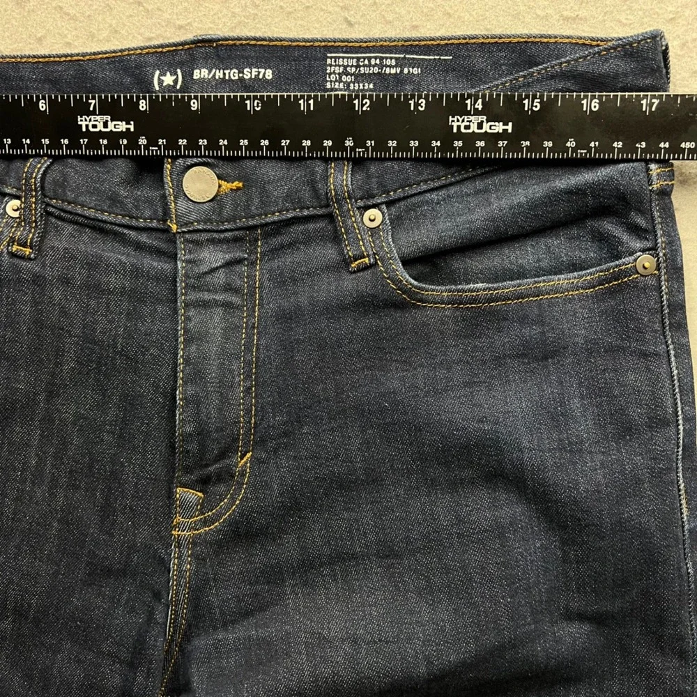 Banana Republic Selvedge Jeans Mens 33x34 Dark Wash Slim Reissue CA 94-105 Blue